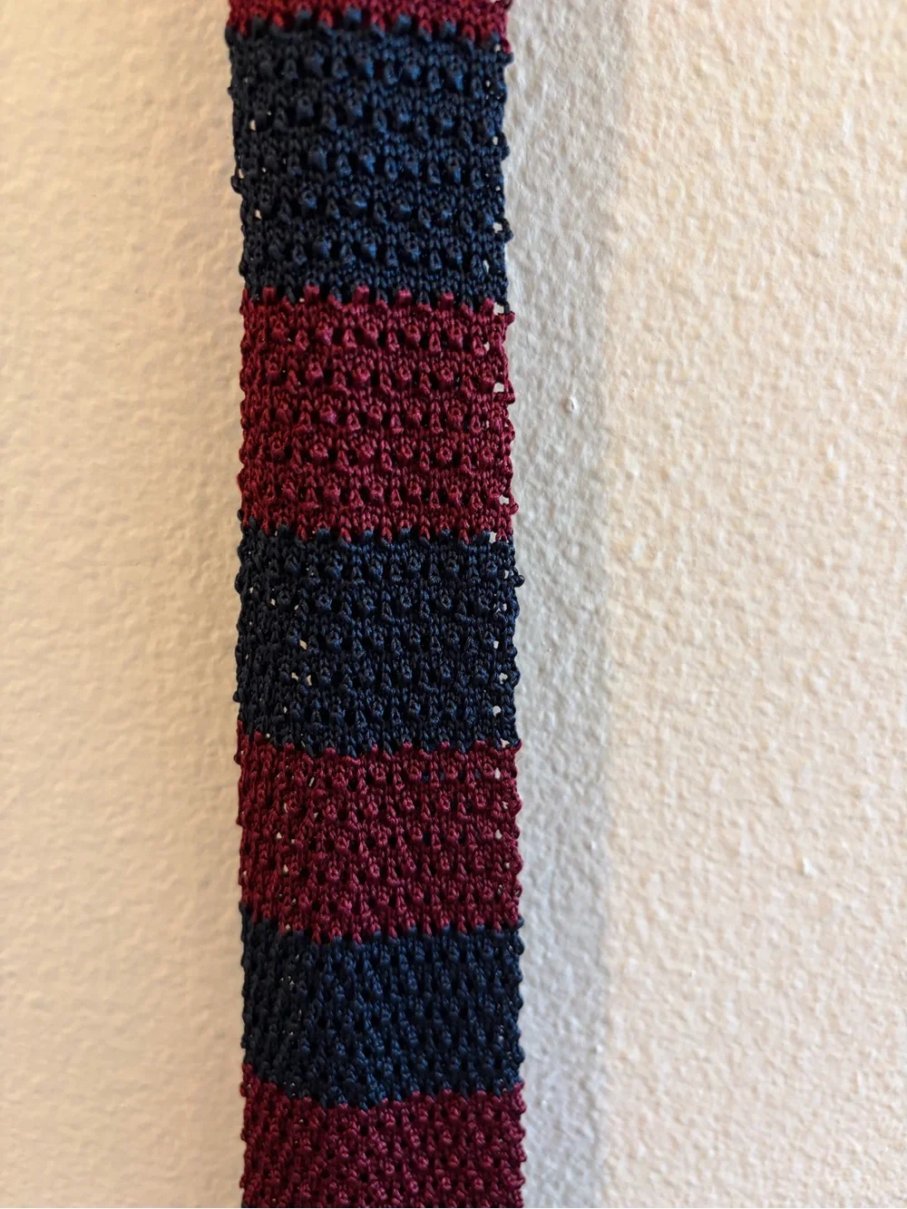 Polo by Ralph Lauren Burgundy & Navy Knit Stripe Tie - Picture 3 of 3